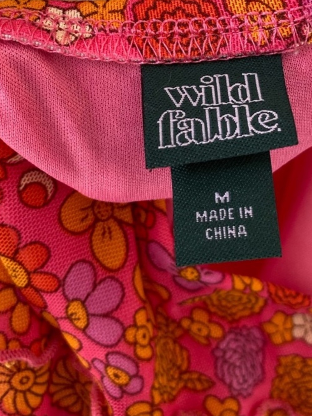 wild fable Pink Floral Slip Dress with Orange Accents - Picture 4 of 5